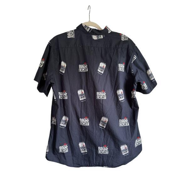 Labatt Blue Light Button Up Short Sleeve Shirt XL Cotton Casual Camp Men’s XL - Picture 4 of 6